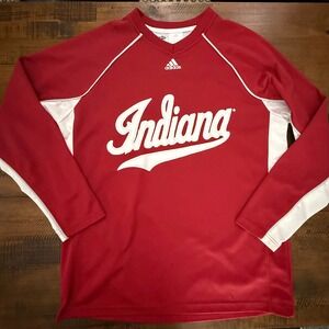 Adidas Indiana Hoosiers ClimaCool Long Sleeve Shooting Shirt Pullover Top XL